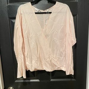 vince faux wrap blouse